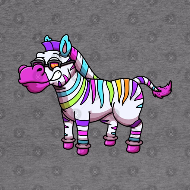 Cool Colorful Zebra by TheMaskedTooner